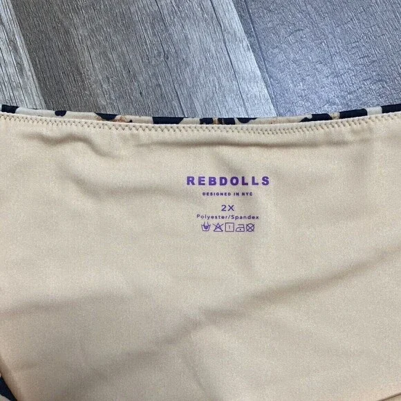 REBDOLLS  Feelin Nauti High Cut Waist Swim Bottom Animal‎ Print Size 2X NWT - Picture 3 of 8